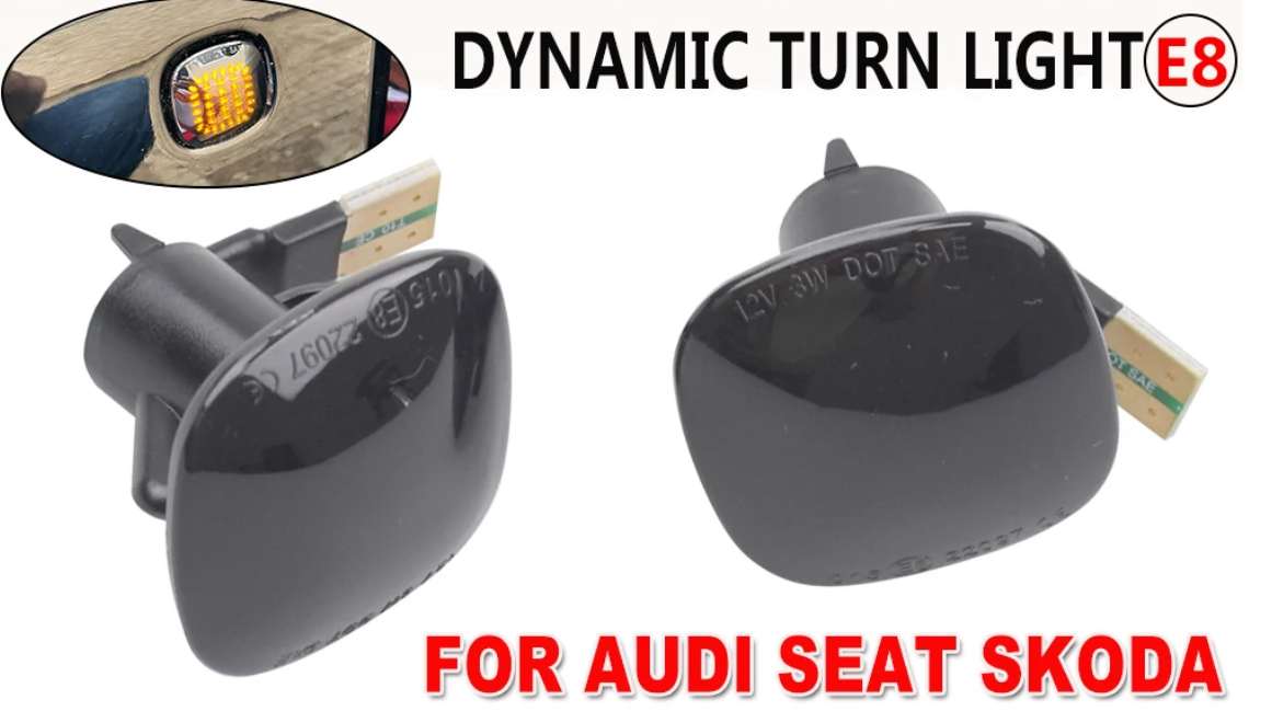 Φλας Led Dynamic για AUDI-SEAT-SKODA- 2 Τμχ SMOKED