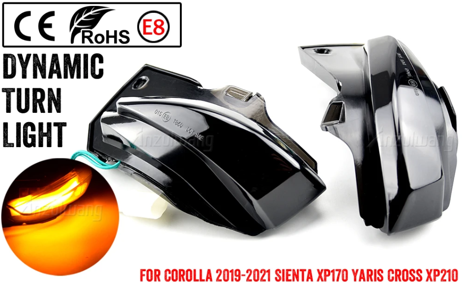 Φλας Led Dynamic για TOYOTA- 2 Τμχ SMOKED