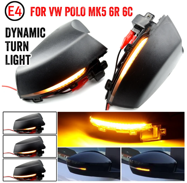 Φλας Led Dynamic για VW POLO MK5- 2 Τμχ SMOKED