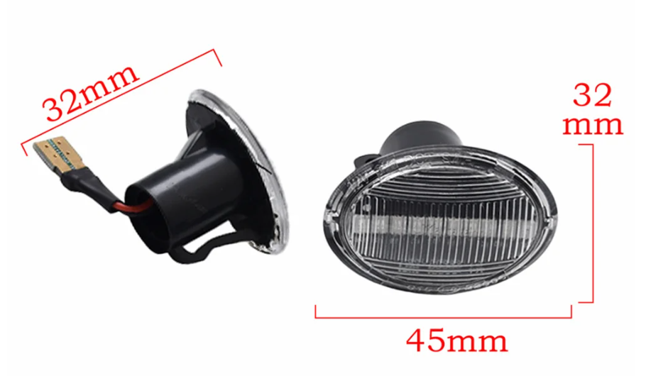 Φλας Led Dynamic για FIAT 500/FORD KA/LANCIA/ALFA ROMEO - 2 Τμχ CRYSTAL