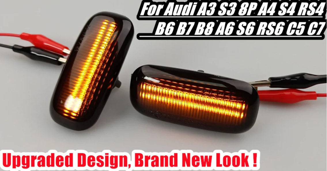 Φλας Led Dynamic για AUDI - 2 Τμχ SMOKED