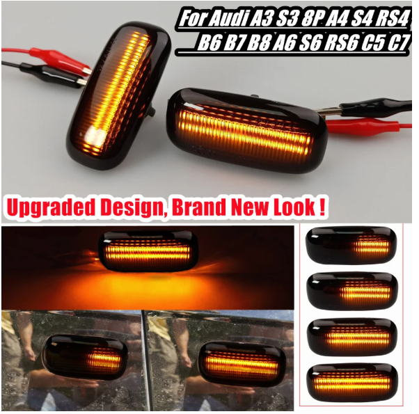 Φλας Led Dynamic για AUDI - 2 Τμχ SMOKED