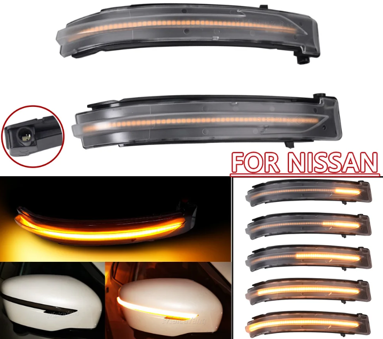 Φλας Led Dynamic για NISSAN QASHQAI/XTRAIL/NAVARA- 2 Τμχ CRYSTAL