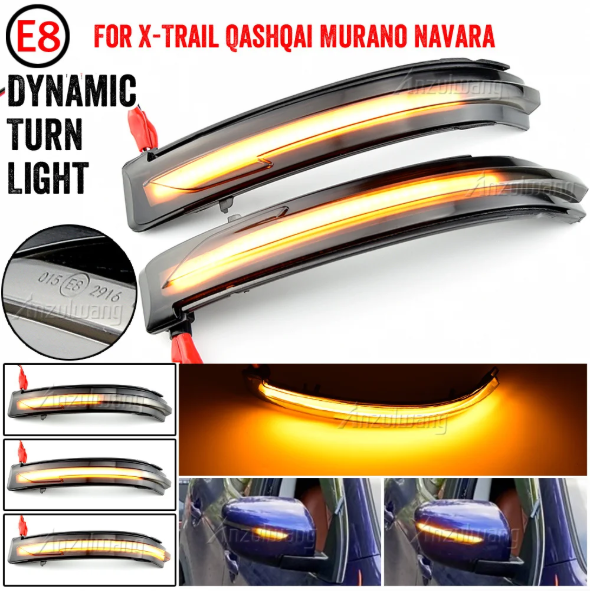 Φλας Led Dynamic για NISSAN QASHQAI/XTRAIL/NAVARA- 2 Τμχ CRYSTAL