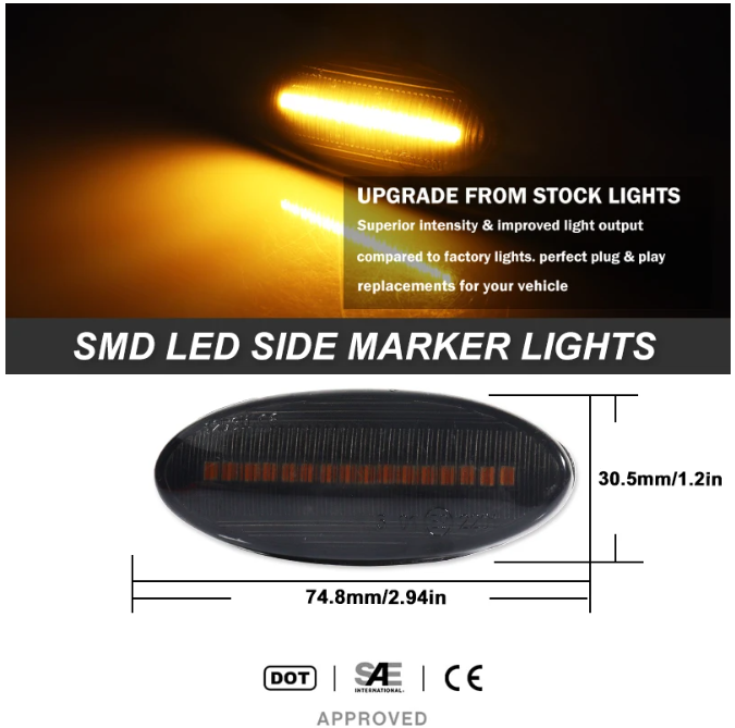 Φλας Led Dynamic για NISSAN- 2 Τμχ SMOKED