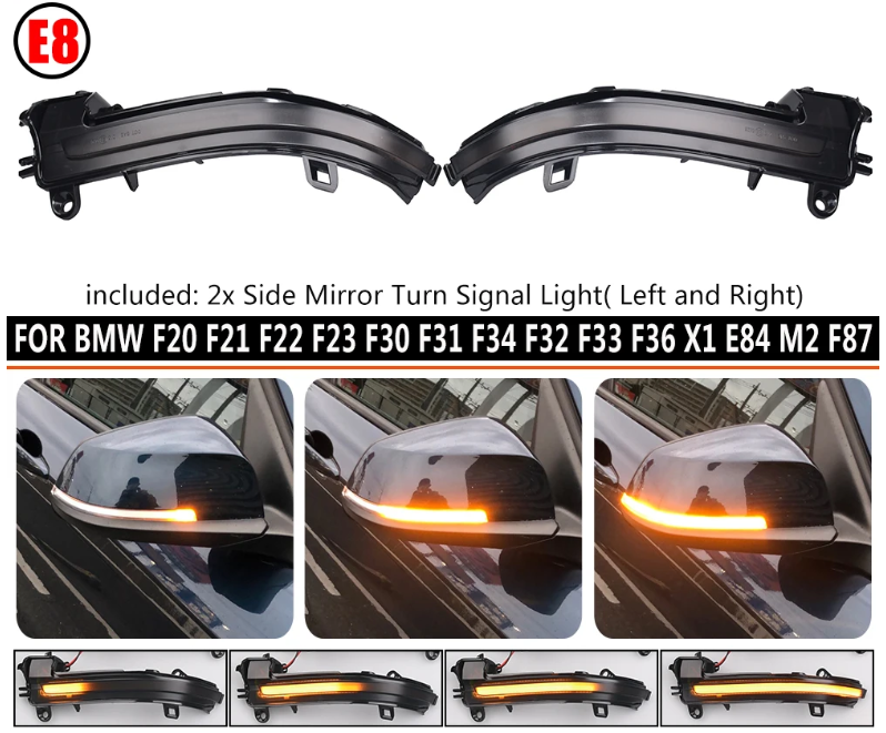 Φλας Led Dynamic για BMW 1/2/3/4- 2 Τμχ SMOKED