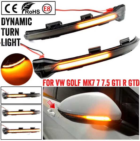 Φλας Led Dynamic για VW GOLF MK7/TOURAN- 2 Τμχ SMOKED