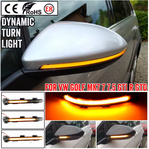 Φλας Led Dynamic για VW GOLF MK7/TOURAN- 2 Τμχ SMOKED
