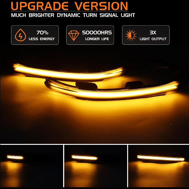 Φλας Led Dynamic για VW GOLF MK7/TOURAN- 2 Τμχ SMOKED