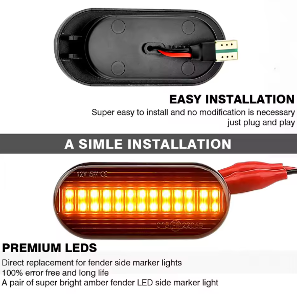 Φλας Led Dynamic για VW-FORD-SEAT-SKODA- 2 Τμχ SMOKED