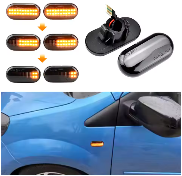 Φλας Led Dynamic για NISSAN/OPEL/RENAULT/SMART/DACIA- 2 Τμχ SMOKED