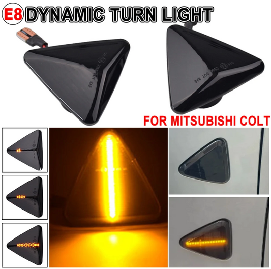 Φλας Led Dynamic για MITSUBISHI COLT- 2 Τμχ SMOKED