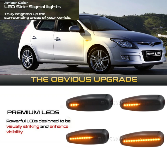 Φλας Led Dynamic για HYUNDAI/KIA- 2 Τμχ SMOKED