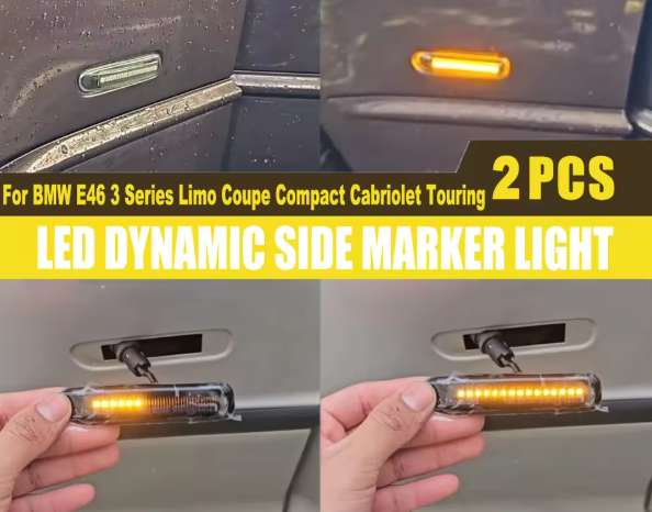Φλας Led Dynamic για BMW E46- 2 Τμχ SMOKED