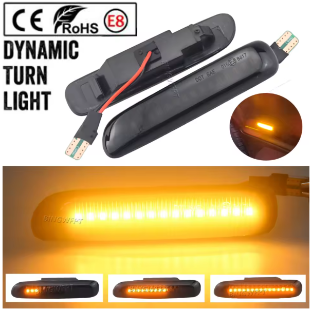 Φλας Led Dynamic για BMW E46- 2 Τμχ SMOKED