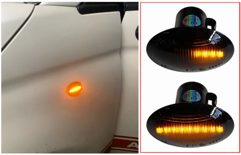 Φλας Led Dynamic για FIAT 500/FORD KA/LANCIA/ALFA ROMEO 4C- 2 Τμχ SMOKED