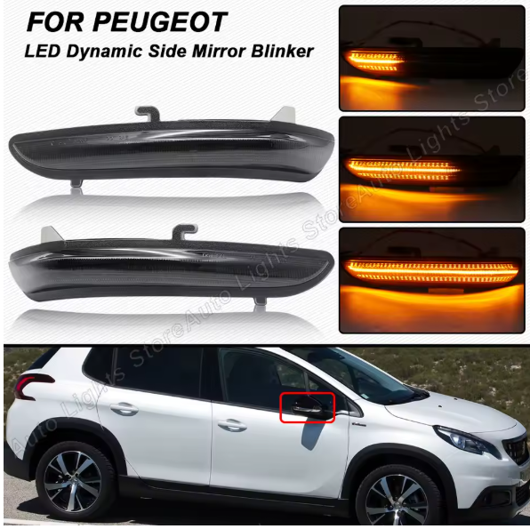 Φλας Led Dynamic για PEUGEOT/CITROEN/OPEL- 2 Τμχ SMOKED