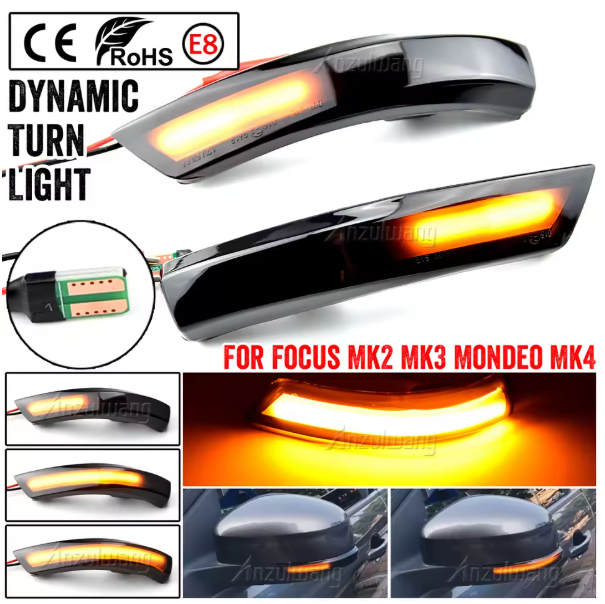 Φλας Dynamic Led για Ford Focus Mk2/Mk3-Mondeo Mk4  SMOKED 2τμχ