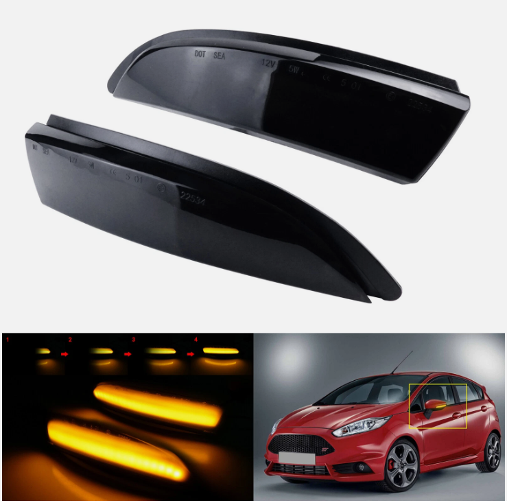 Φλας LED Dynamic για FORD FIESTA MK7/BMAX SMOKED 2τμχ