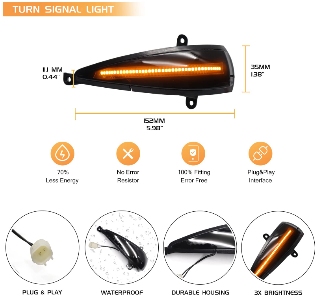 Φλας Led Dynamic για Honda Civic FN-2Τμχ SMOKED