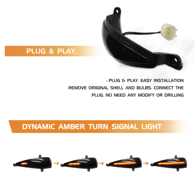 Φλας Led Dynamic για Honda Civic FN-2Τμχ SMOKED