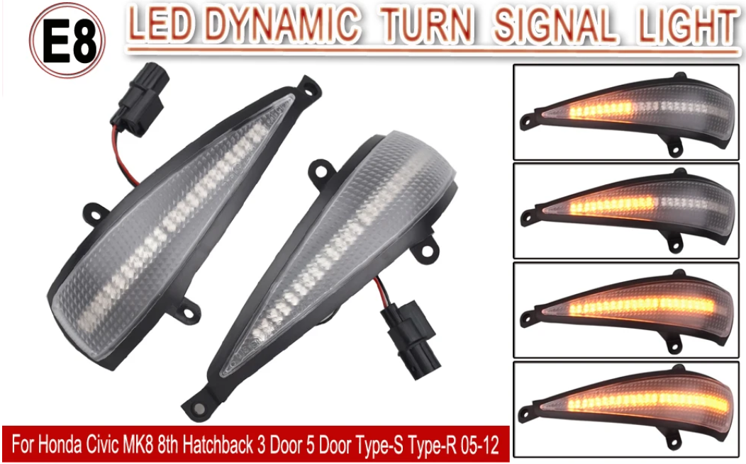 Φλας LED Dynamic για Honda FN 2τμχ ΔΙΑΦΑΝΟ