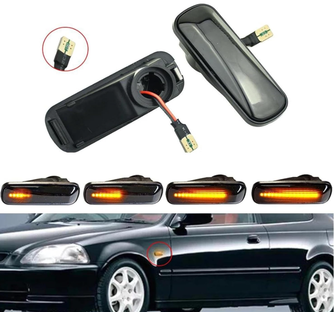 Φλας Led Dynamic για Honda- 2 Τμχ-SMOKED