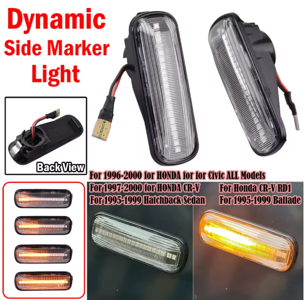 Φλας Led Dynamic για Honda -2 Τμχ -ΔΙΑΦΑΝΟ