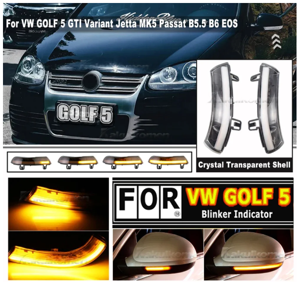 Φλας Dynamic Led για GOLF V/PASSAT/SUPERB -2τμχ WHITE