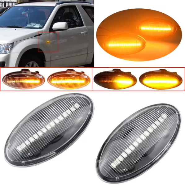 Φλας Led Dynamic για SUZUKI/OPEL/FIAT-2 Τμχ CRYSTAL