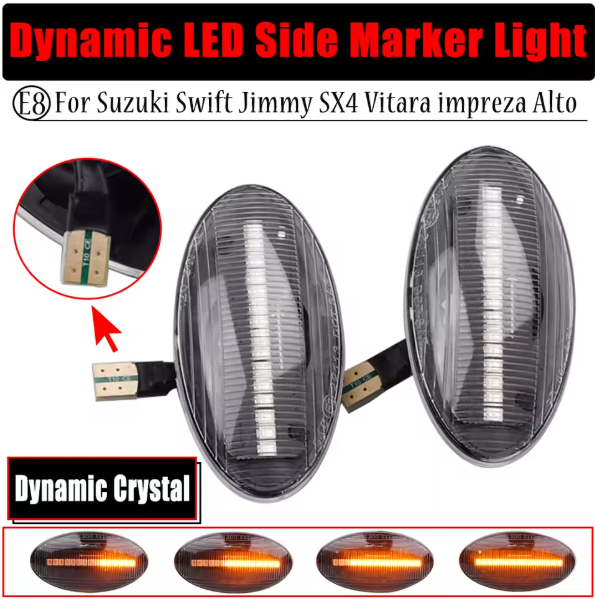 Φλας Led Dynamic για SUZUKI/OPEL/FIAT-2 Τμχ CRYSTAL
