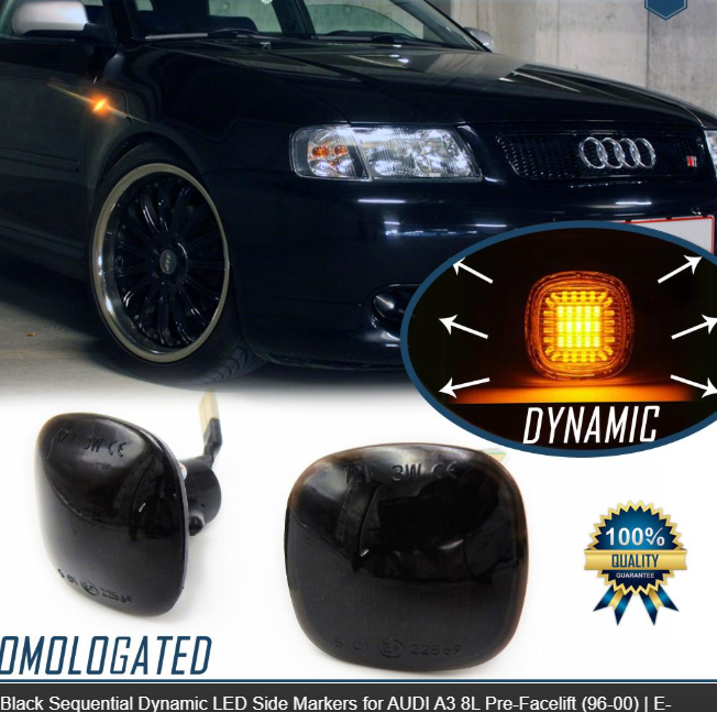Φλας Led Dynamic για AUDI-SEAT-SKODA- 2 Τμχ SMOKED