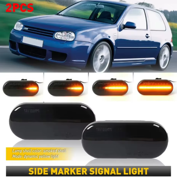 Φλας Led Dynamic για VW-FORD-SEAT-SKODA- 2 Τμχ SMOKED