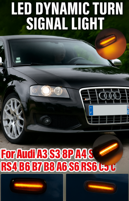 Φλας Led Dynamic για AUDI - 2 Τμχ SMOKED