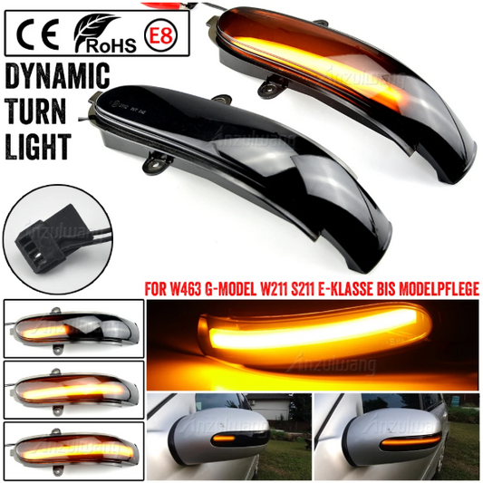 Φλας Led Dynamic για Mercedes Benz C W203/S203/CL203- 2 Τμχ SMOKED