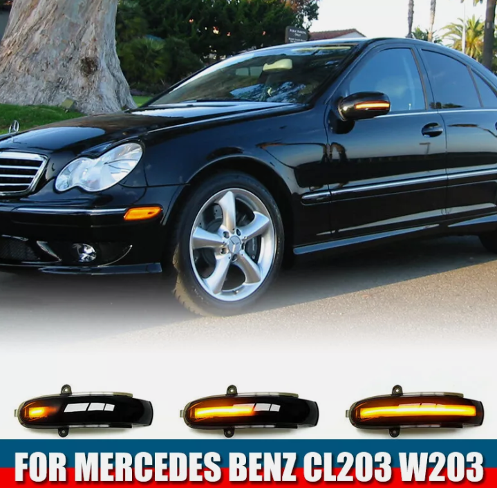 Φλας Led Dynamic για Mercedes Benz C W203/S203/CL203- 2 Τμχ SMOKED