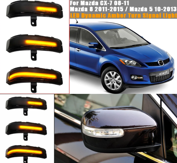 Φλας Led Dynamic για Mazda CX-7/ 5 /  8 MPV- 2 Τμχ SMOKED