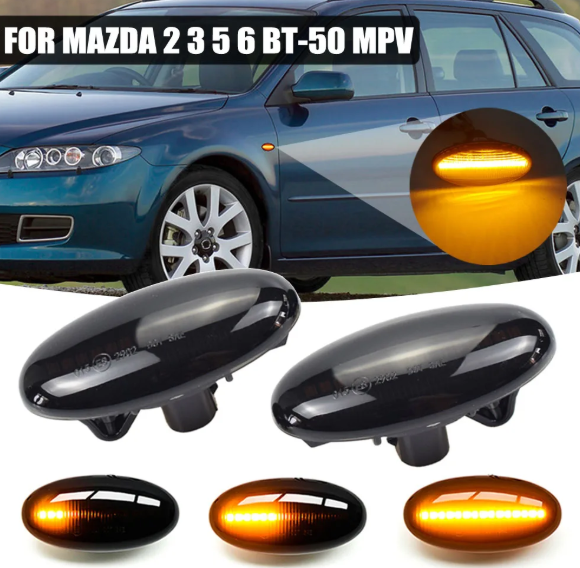 Φλας Led Dynamic για MAZDA 2/3/5/6 /BT-50/ MPV II - 2 Τμχ SMOKED