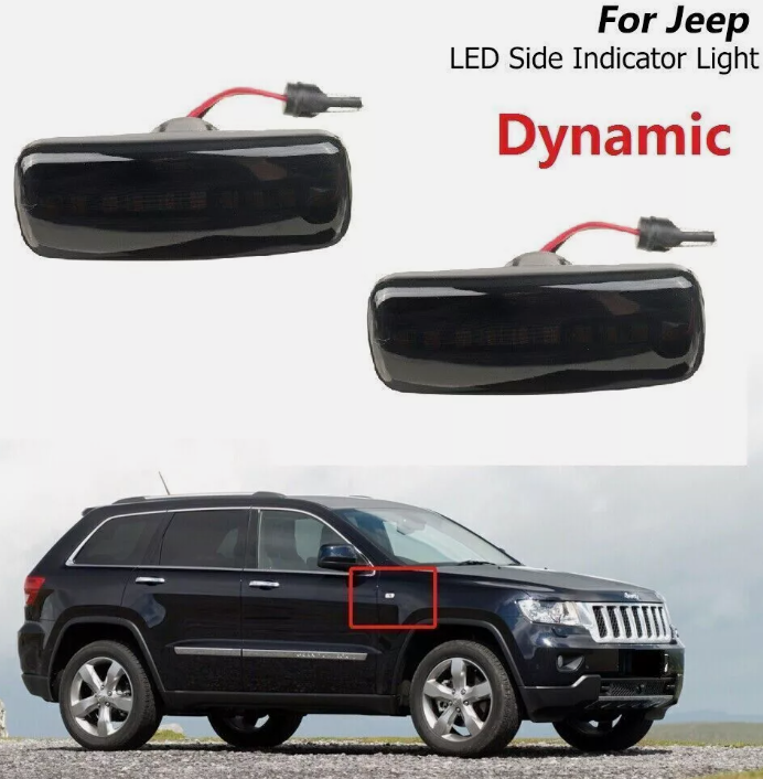 Φλας Led Dynamic για JEEP / CHRYSLER / DODGE- 2 Τμχ SMOKED