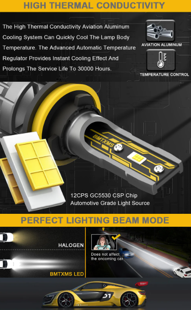 LED Λάμπες H10 Canbus – 12000lm / 6500K – Ιδανικές για Φώτα Ομίχλης
