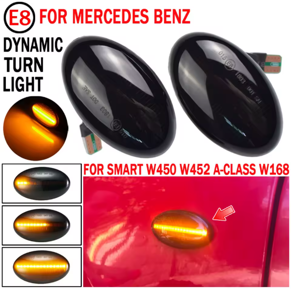 Φλας Led Dynamic για MERCEDES W168/W415/W639/W447/SMART W450&W452- 2 Τμχ SMOKED