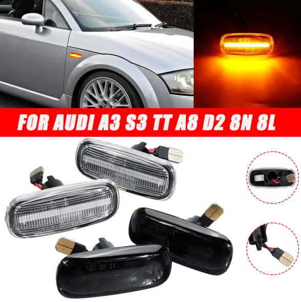 Φλας Led Dynamic για AUDI - 2 Τμχ SMOKED