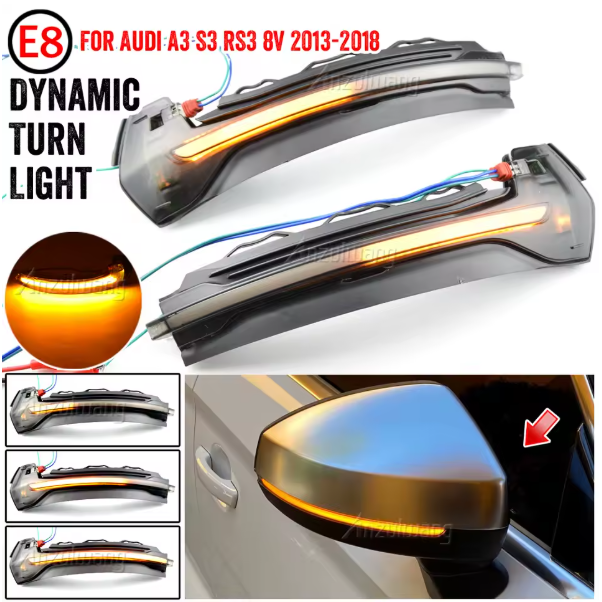 Φλας Led Dynamic για AUDI A3 8V- 2 Τμχ SMOKED