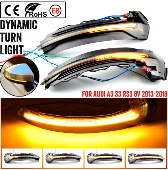 Φλας Led Dynamic για AUDI A3 8V- 2 Τμχ SMOKED