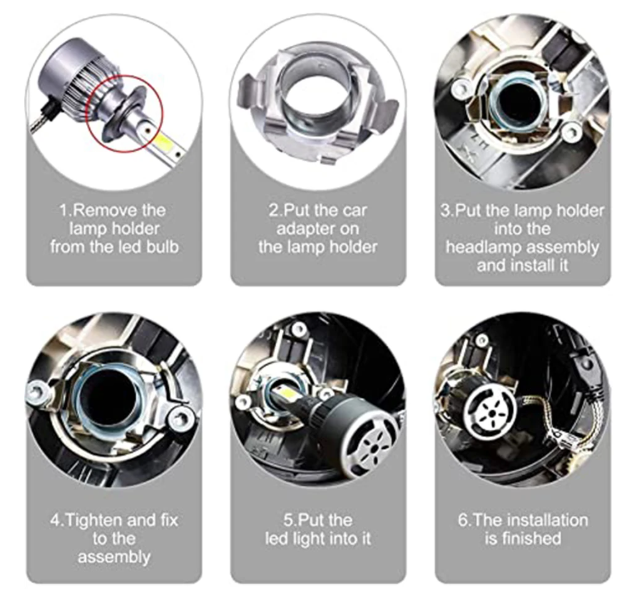 Αντάπτορες Τοποθέτησης Λάμπας LED Αυτοκινήτου για Mercedes/Bmw/VW/Audi/Nissan-2τμχ