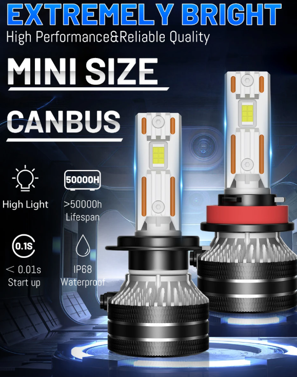 Dualvision K5C 9007/HB5 FULL CANBUS LED Λάμπες– 180W/60000LM/6000K