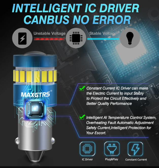 Λάμπες MAXTRS led T10 BAX9S / H6W CANBUS– 10W /400Lm/ΛΕΥΚΟ 6000K-2τμχ