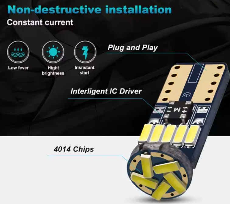 Λάμπα LED T10 CANBUS– 6W /300Lm/ΠΟΡΤΟΚΑΛΙ - 1τμχ