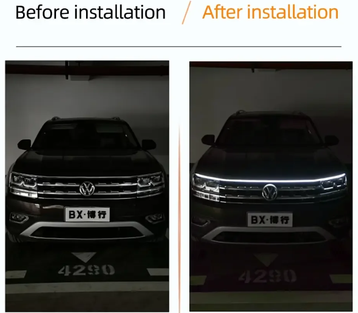 Δυναμική LED Λωρίδα Φωτισμού DRL Αυτοκινήτου 180cm –Φωτα Ημέρας με Εφέ Σάρωσης-ΜΠΛΕ ΠΑΓΟΥ 8000Κ