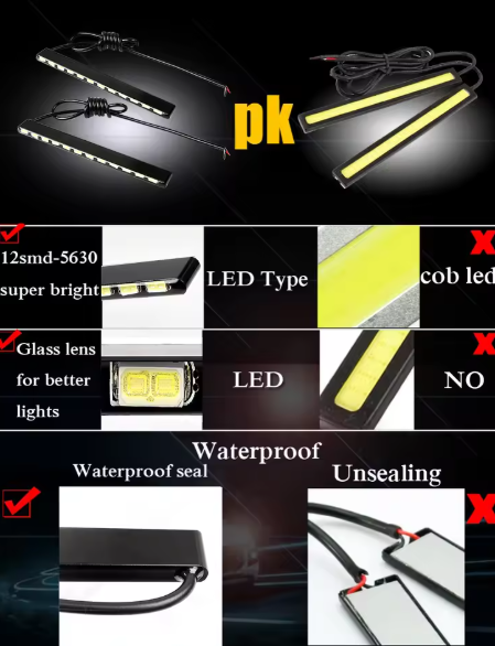 LED DRL LED 12V – Αδιάβροχη Λωρίδα Φωτισμού Ημερήσιας Λειτουργίας Αυτοκινήτου με Αλουμινένιο Σώμα – Λευκό Φως 6000K/2τμχ